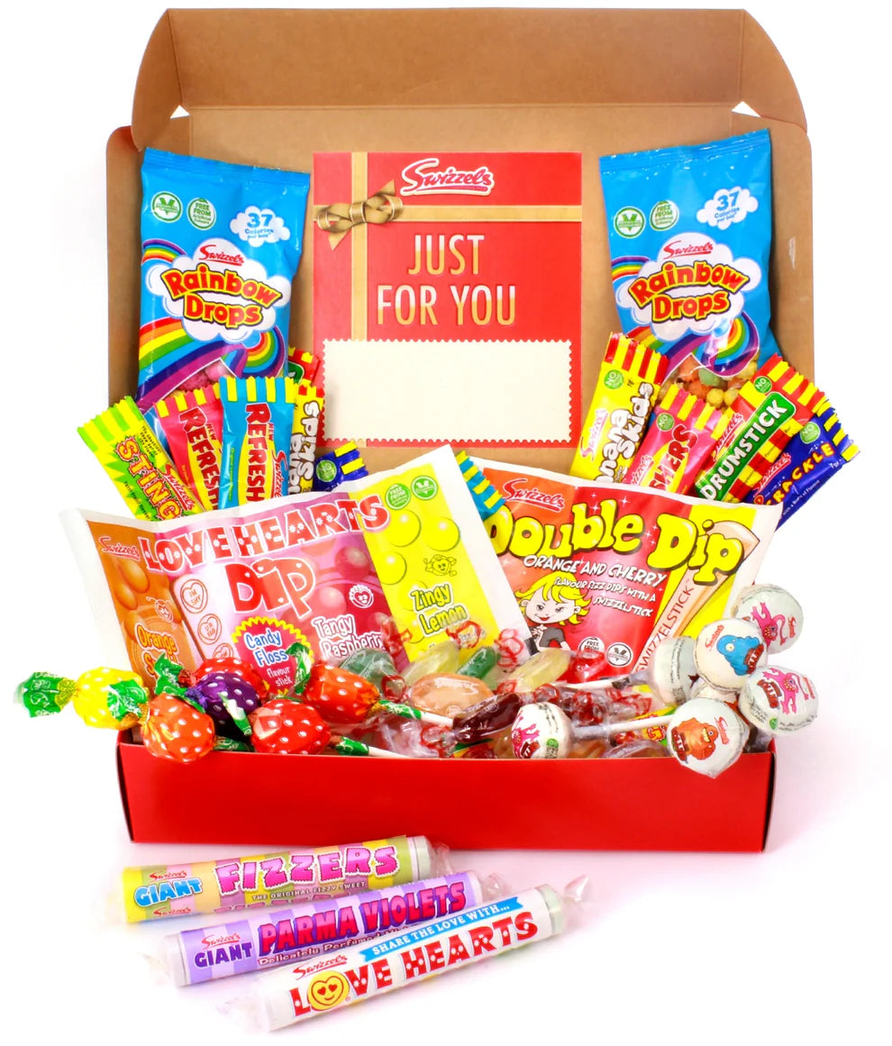 Vegan Retro Sweet Party Gift Box with Swizzels favourites