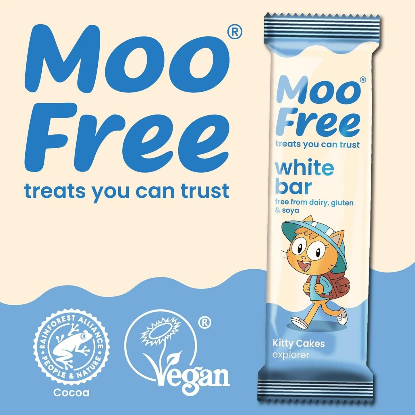 Vegan white chocolate mini bars