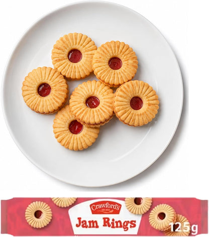 Raspberry filled sandwich biscuits