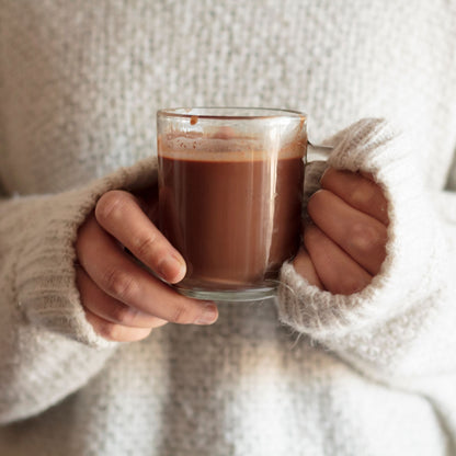 Granulated hot chocolate powder made with real milk