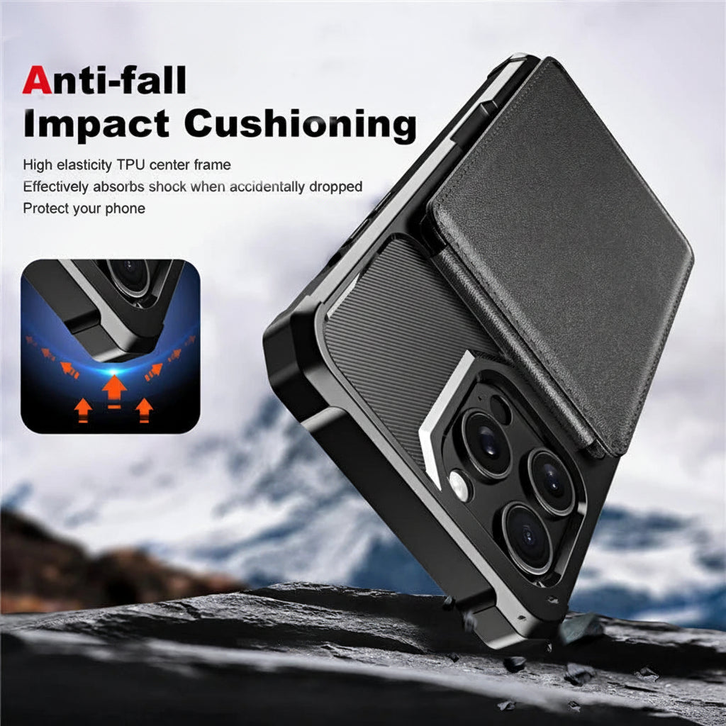 Slim wallet case for iPhone with vertical card slot