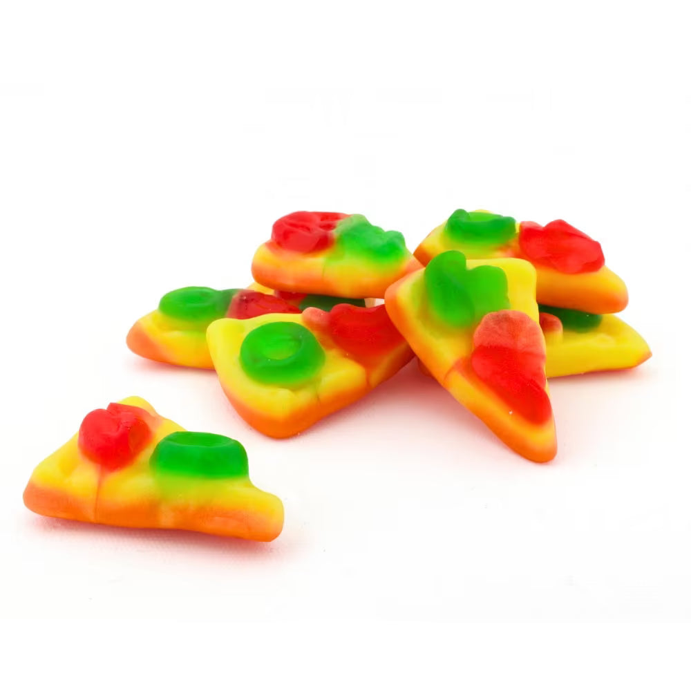 Fruit flavour gummy pizza slices