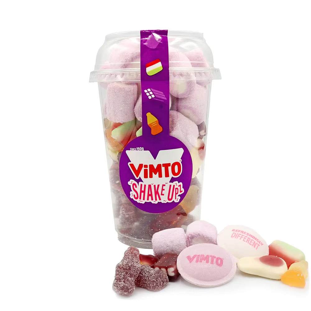 Gummies, fizzy bottles, marshmallows and sherbet wafer discs