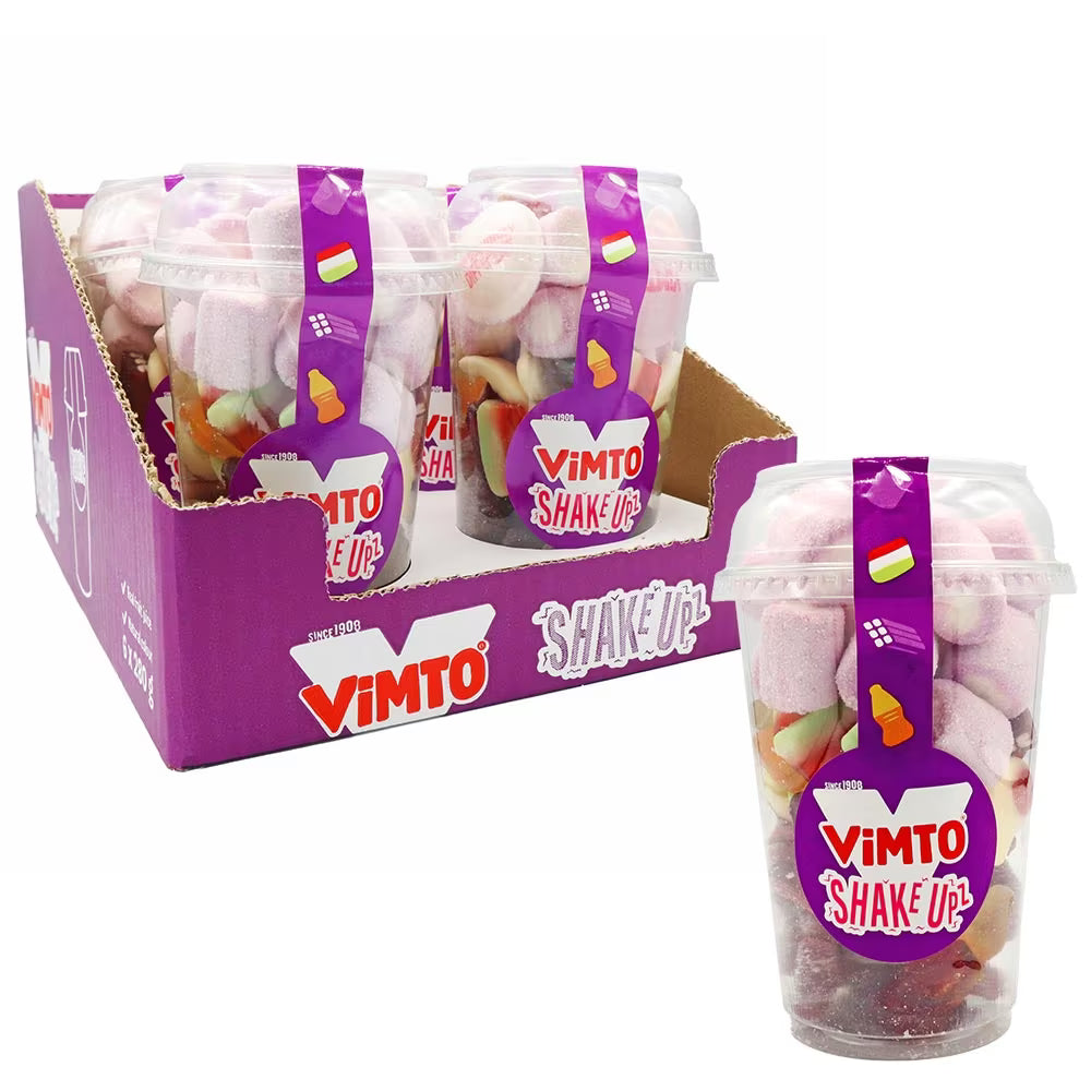 Vimto Shake Upz Candy Cup 6 x 280g with assorted sweets