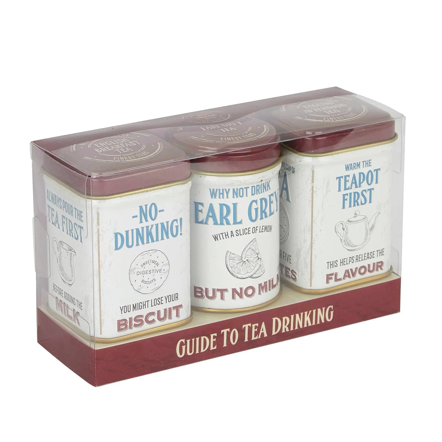 Vintage England mini tea tin trio gift set