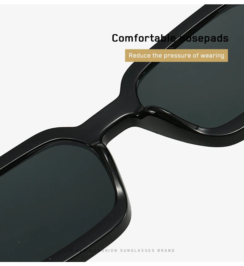 Retro square sunglasses side view temple arm detail