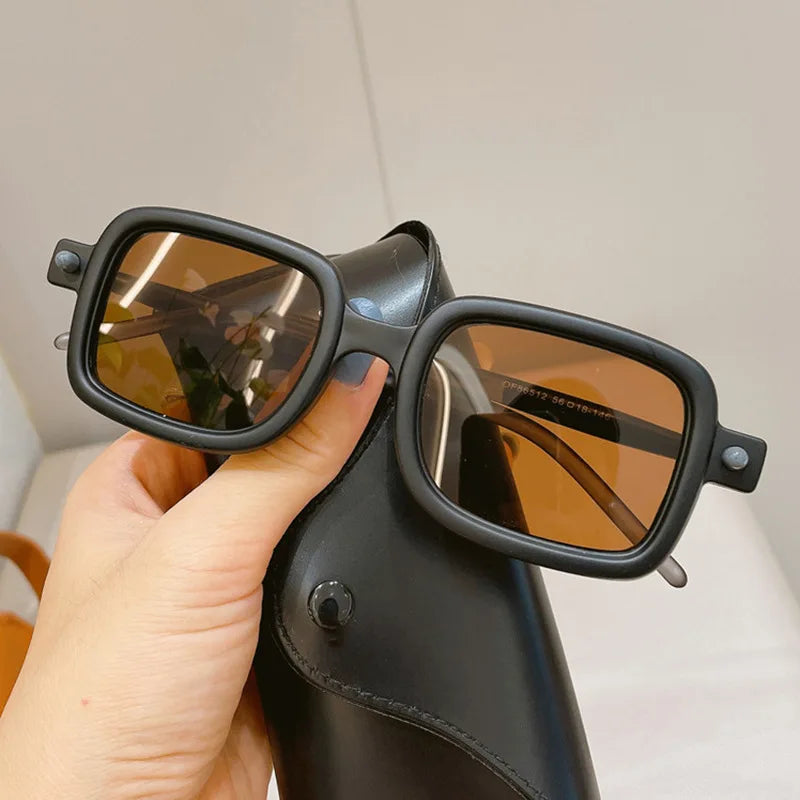 Retro rectangle sunglasses UV400 gradient lens unisex fashion eyewear