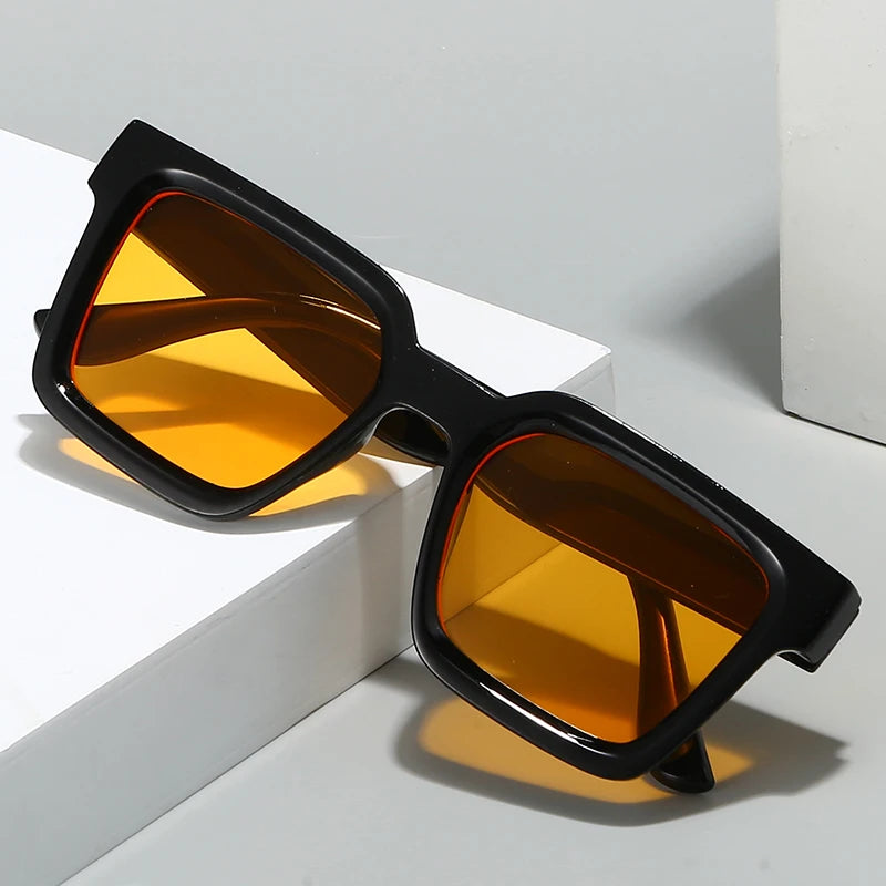 Square sunglasses model lifestyle photo trendy accessory