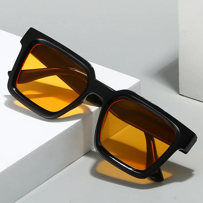 Square sunglasses model lifestyle photo trendy accessory