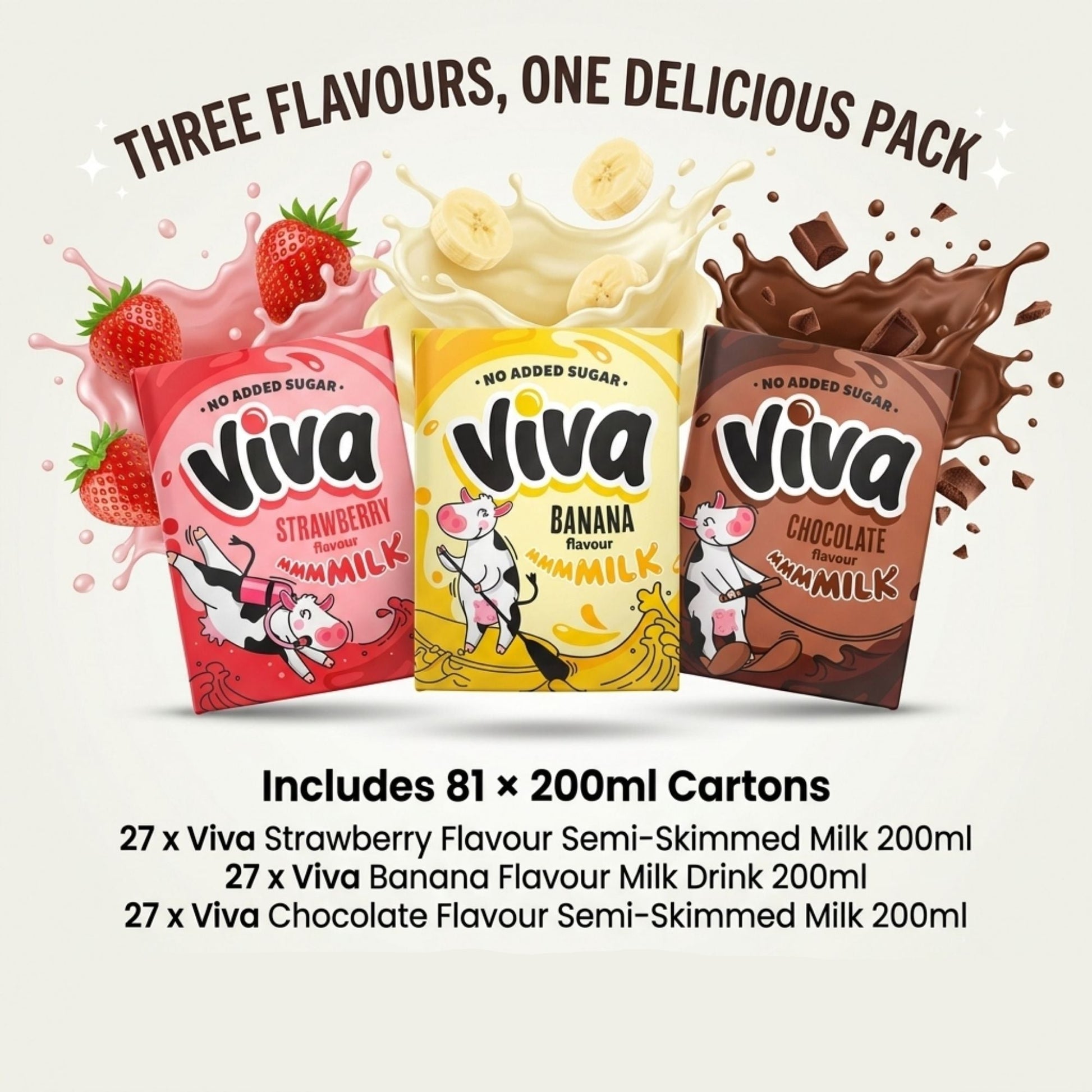 No added sugar flavoured milk cartons