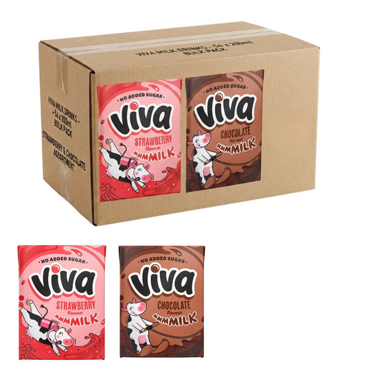 Viva Strawberry and Chocolate Milk Drinks 54 x 200ml
