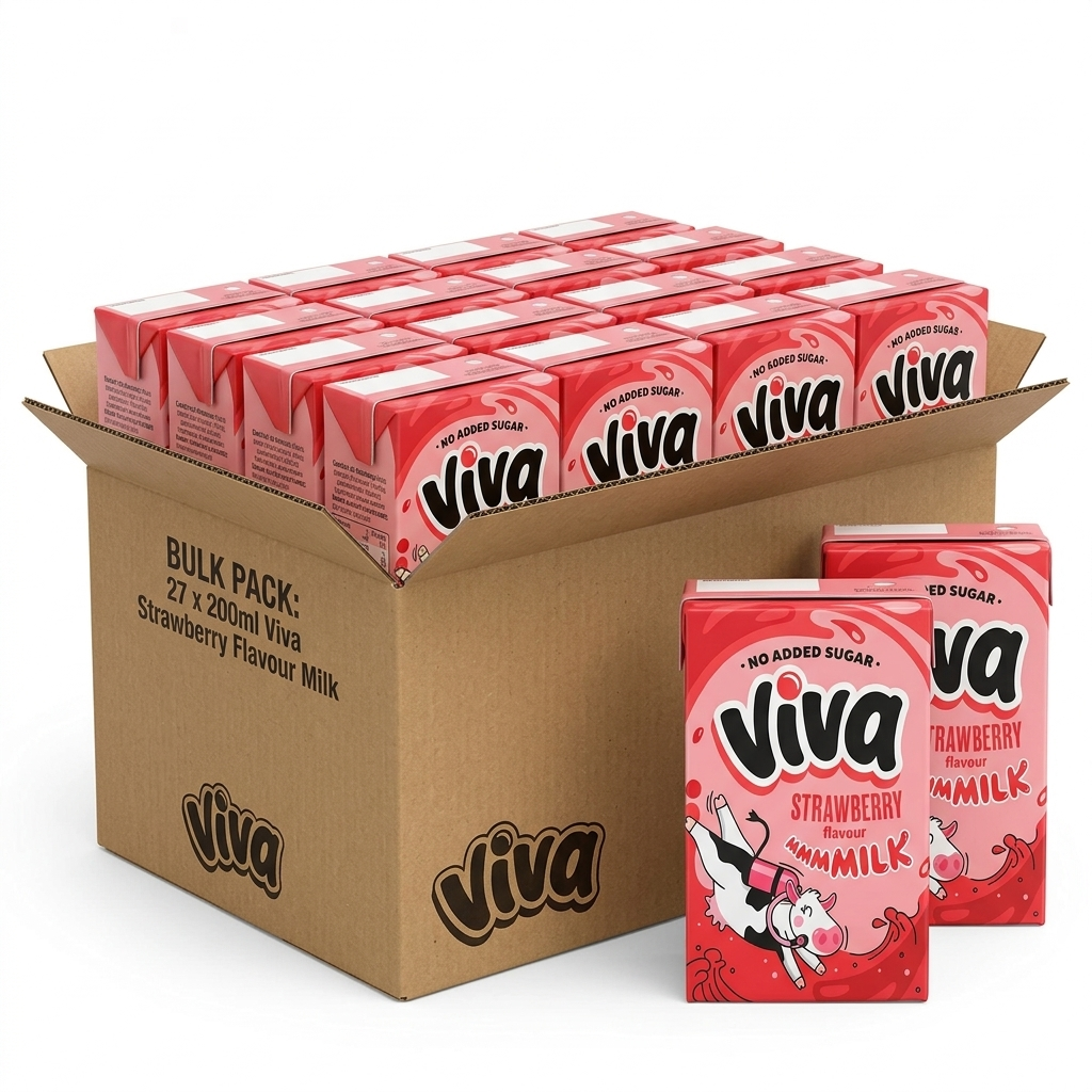Viva strawberry flavoured semi skimmed milk 27 x 200ml