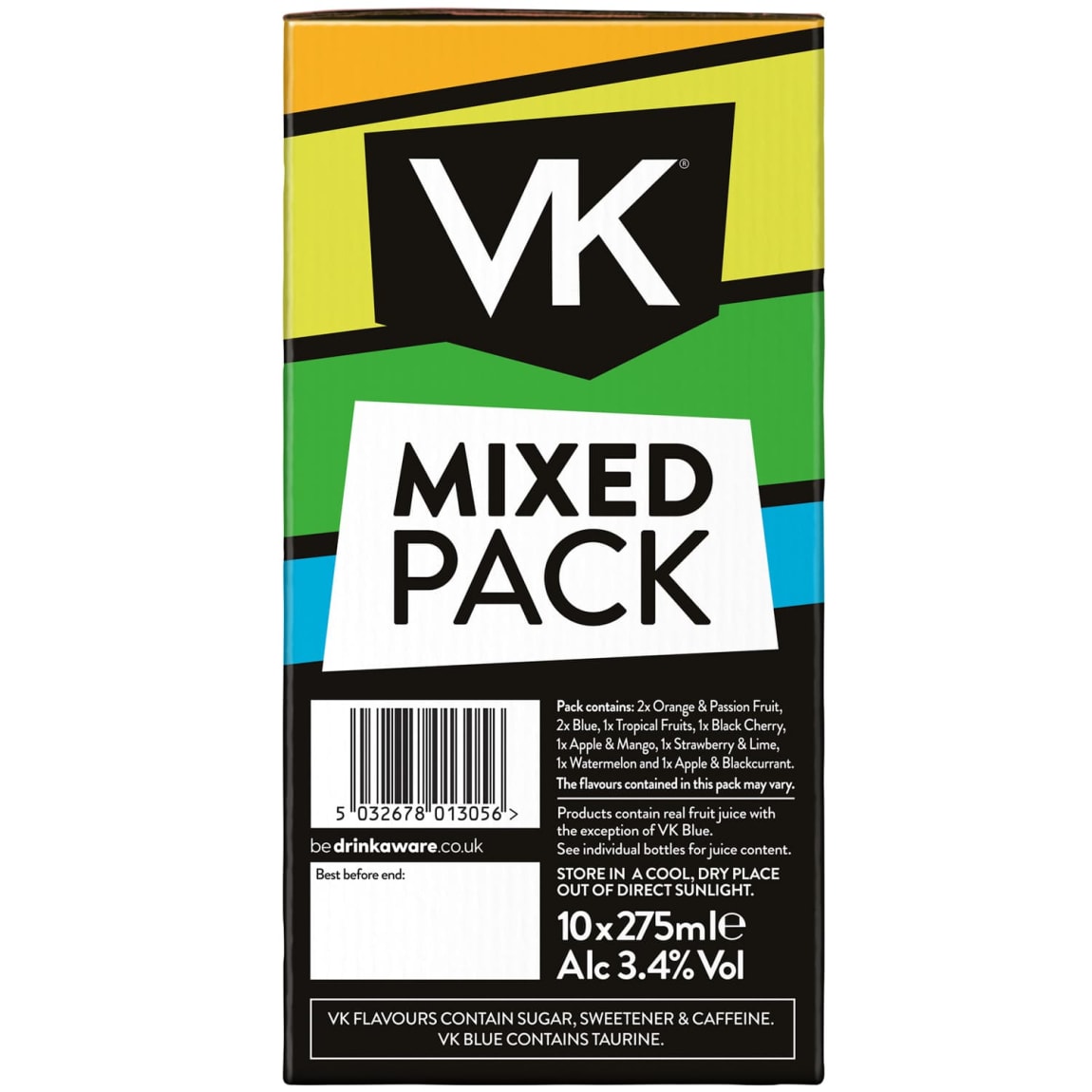 VK 10 pack of flavoured vodka beverages 3.5% ABV