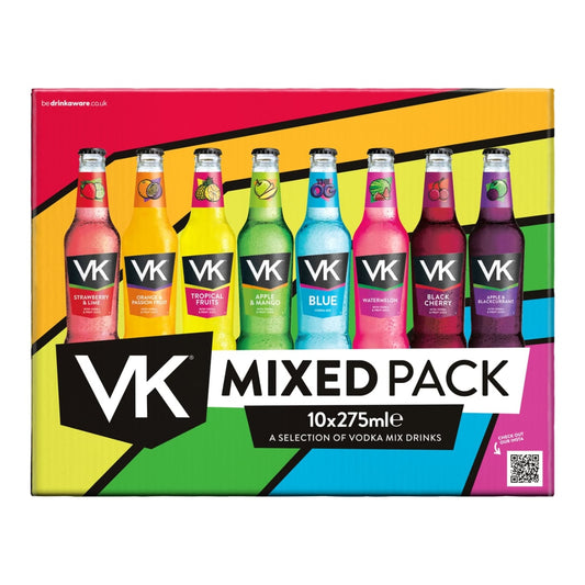 VK Mixed 10 x 275ml flavoured vodka drink pack