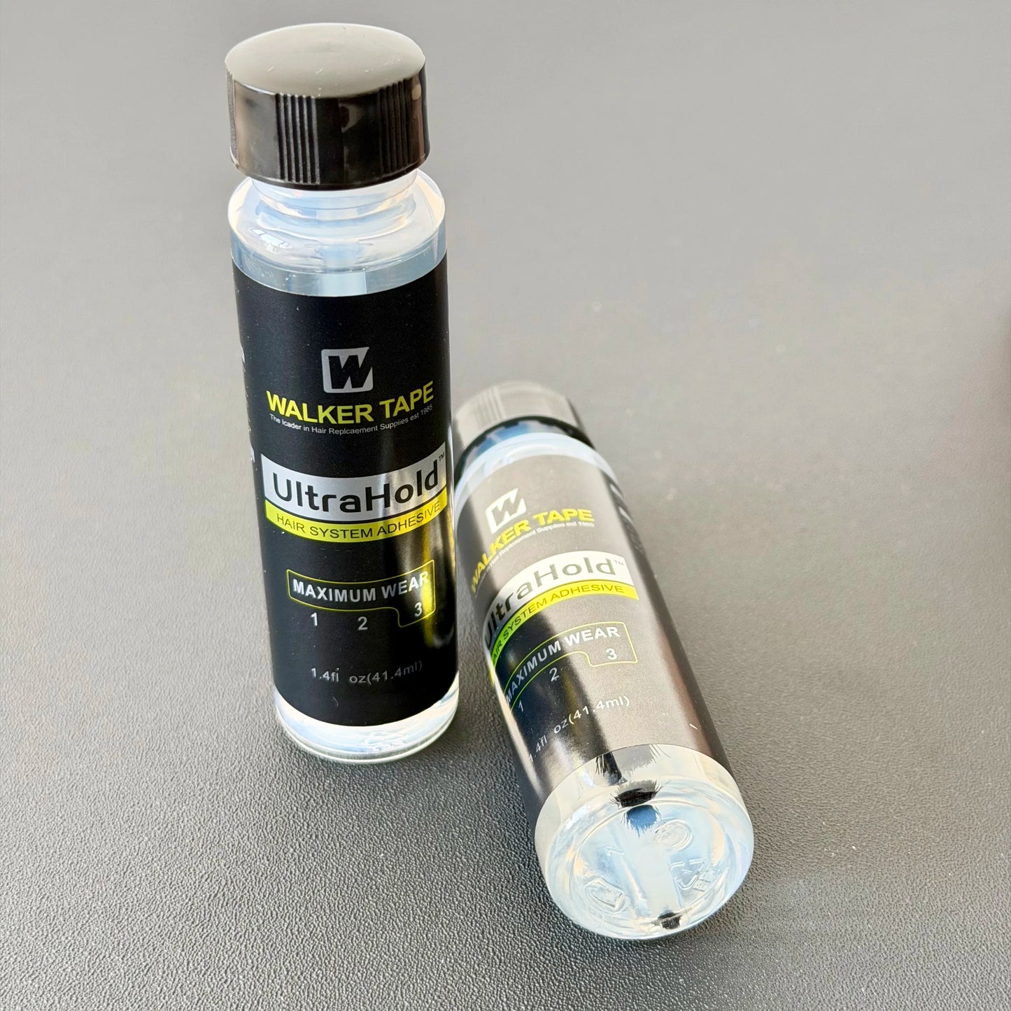 Walker Tape UltraHold adhesive bottle label detail close up