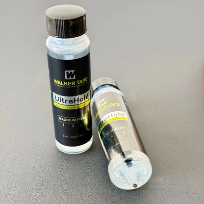 Walker Tape UltraHold adhesive bottle label detail close up