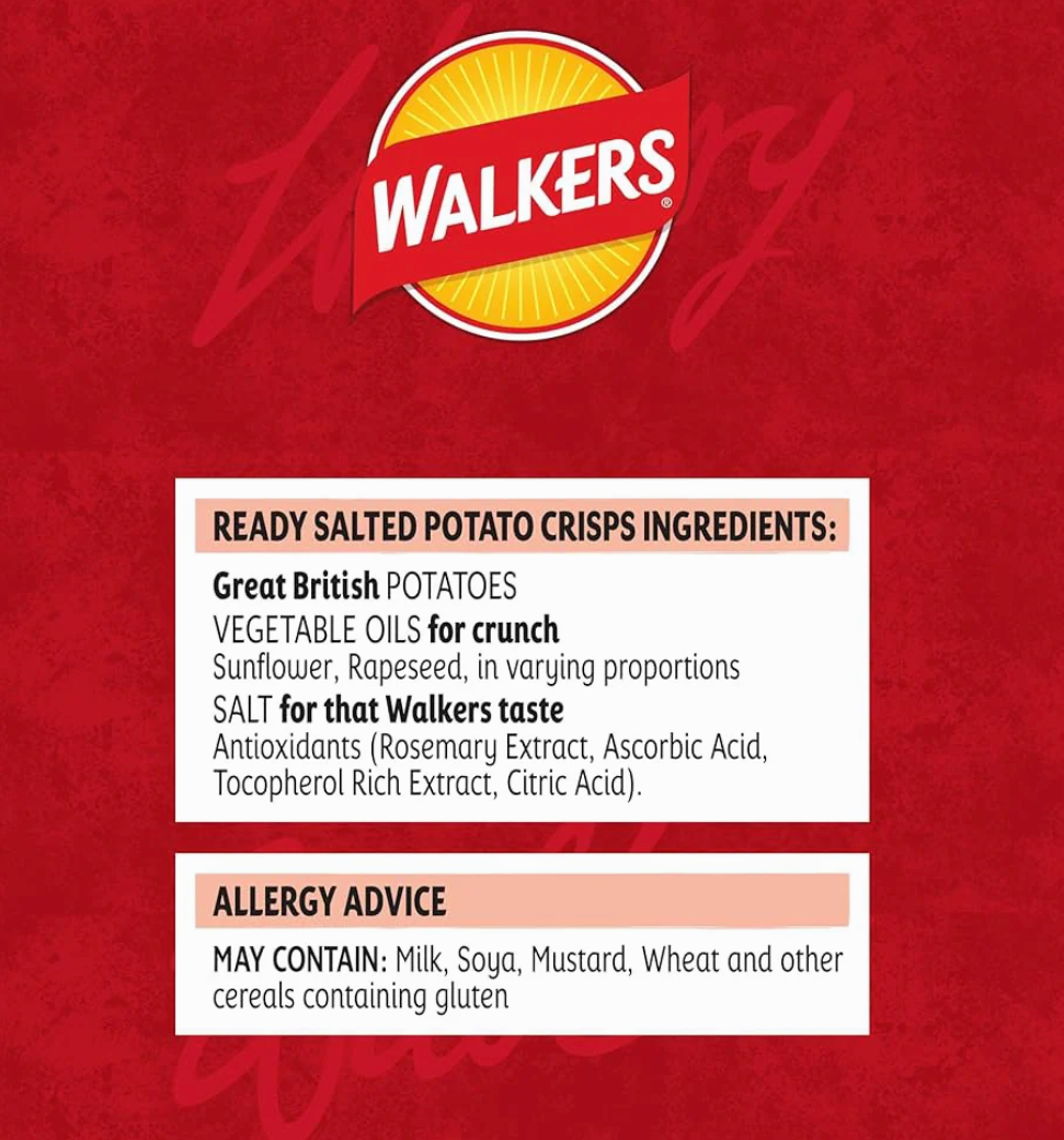 Ready-to-eat crisps ideal for shops or canteens