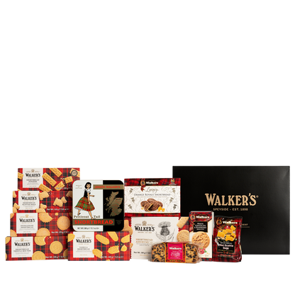 Walker's Deluxe Gift Box with shortbread, biscuits, and cakes