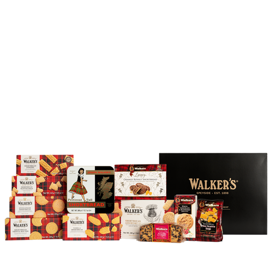 Walker's Deluxe Gift Box with shortbread, biscuits, and cakes