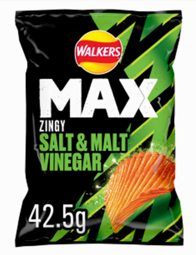 Deep ridged potato crisps with bold salt and malt vinegar flavour