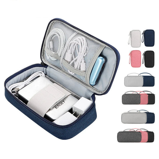 Water-resistant travel cable and electronics organiser bag
