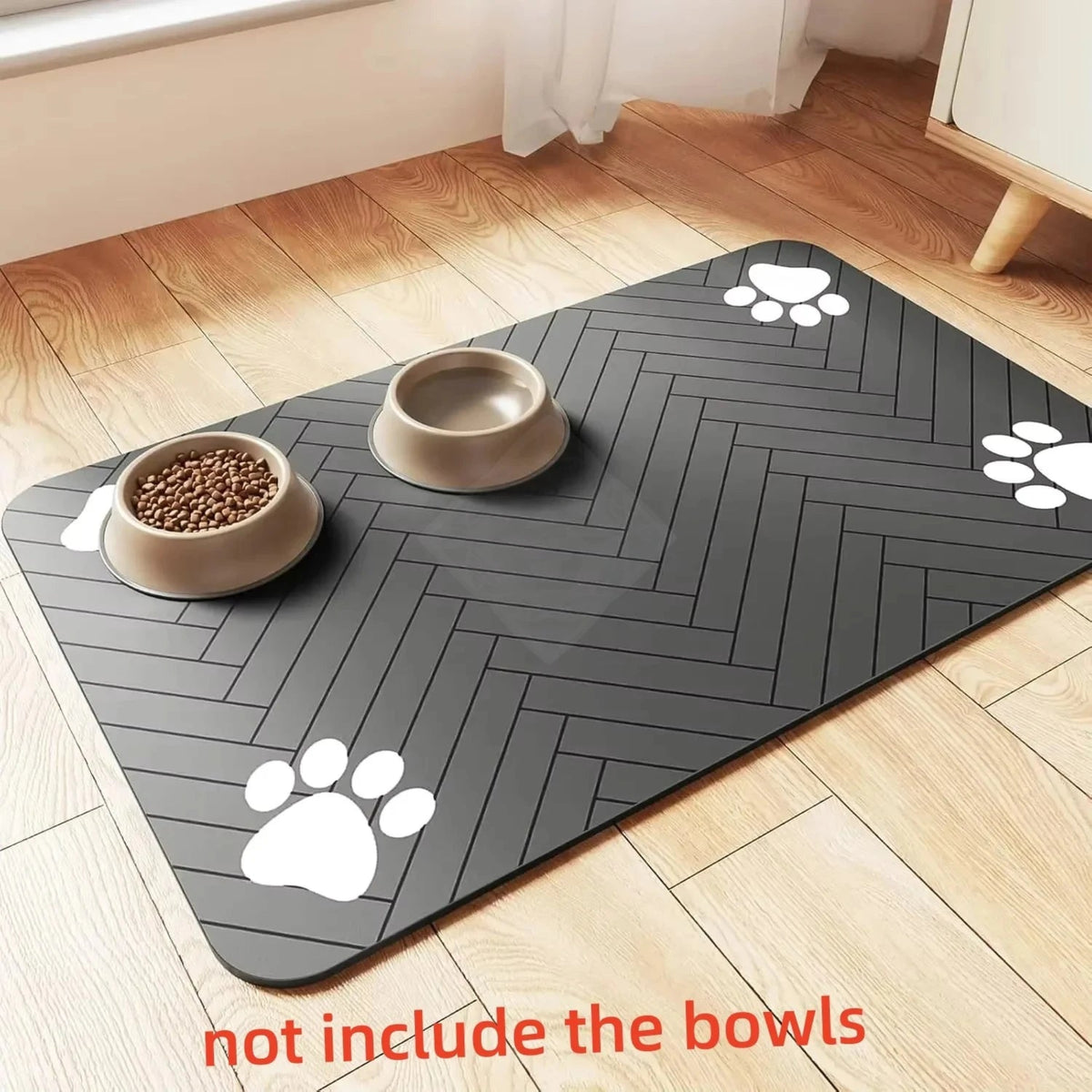 Absorbent waterproof pet feeding mat for dogs and cats with non-slip rubber backing – product view 1
