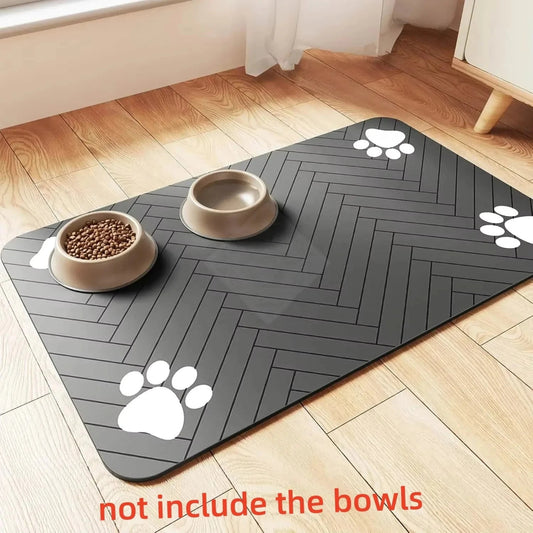Absorbent waterproof pet feeding mat for dogs and cats with non-slip rubber backing – product view 1