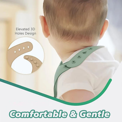 Soft silicone bib with food catching tray for babies