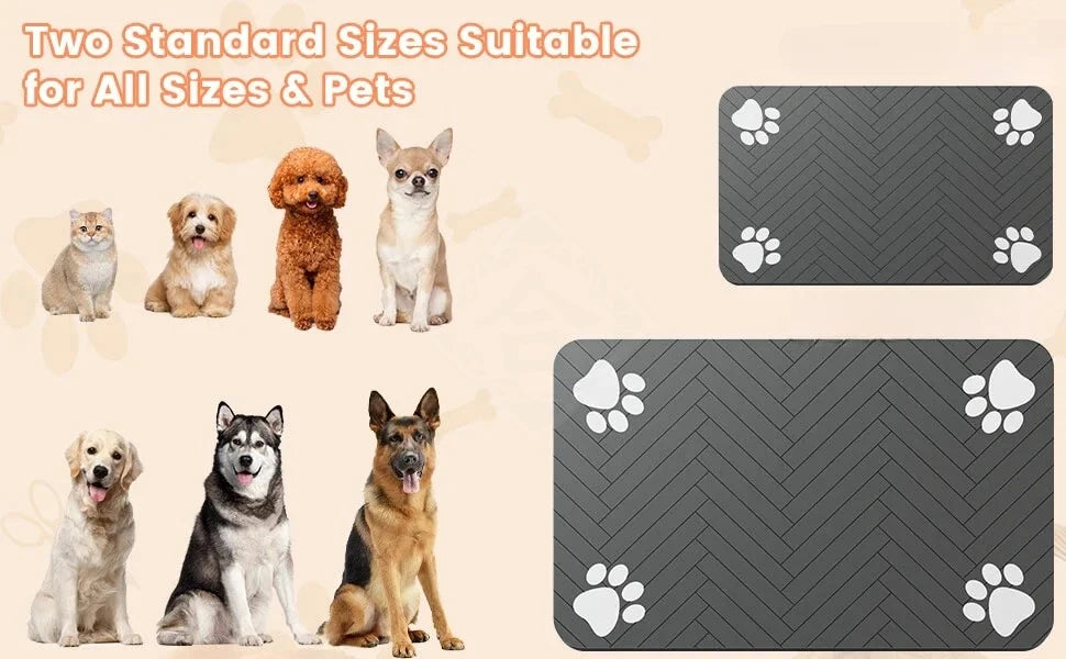Absorbent waterproof pet feeding mat for dogs and cats with non-slip rubber backing – product view 8