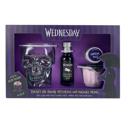 Wednesday Potion Gift Set with skull glass and violet drink mix