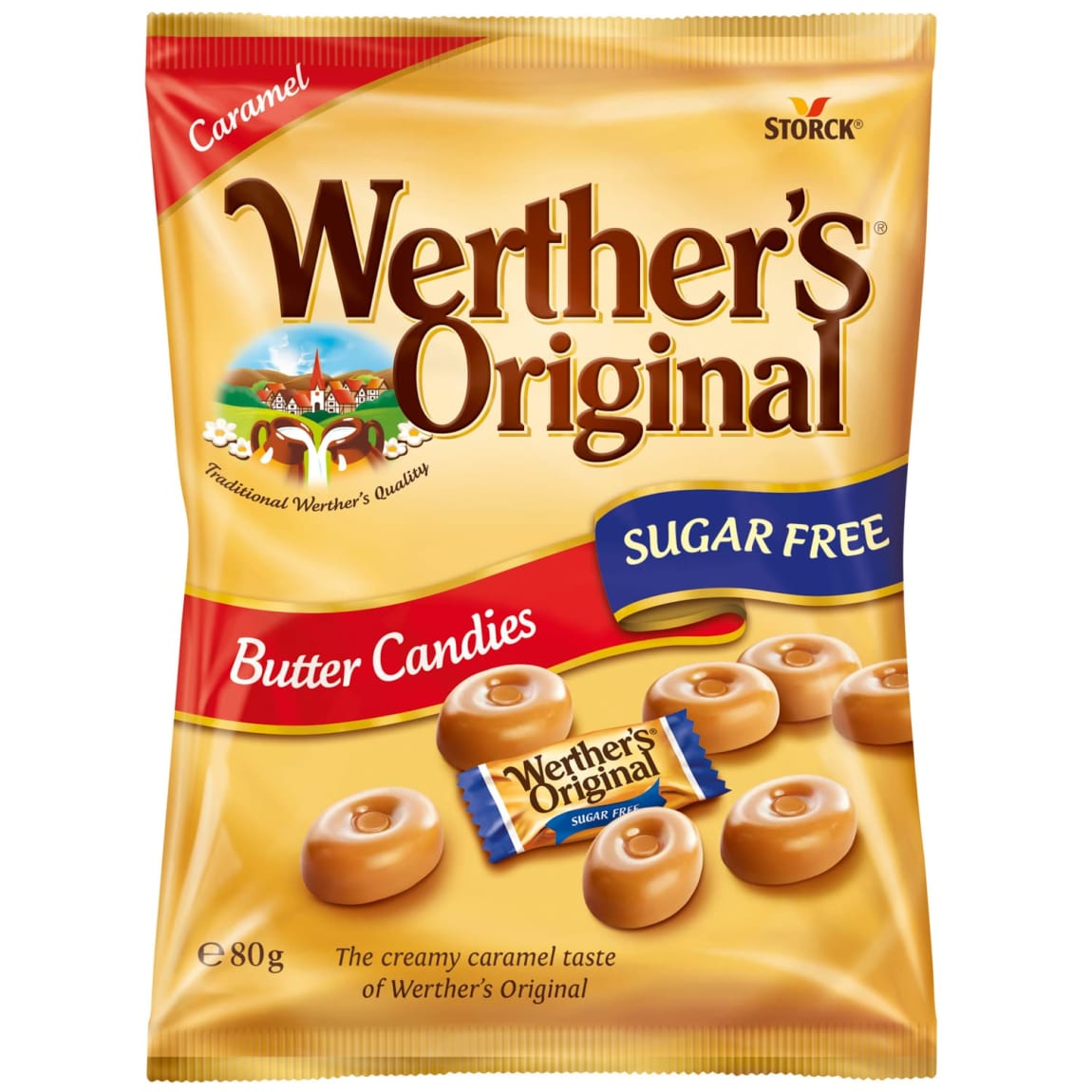 Werther's Original Sugar-Free Butter Candies 80g pack