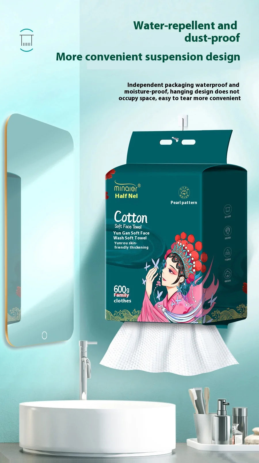 Family Pack Disposable Face Wash Towels 600g 160 Sheets