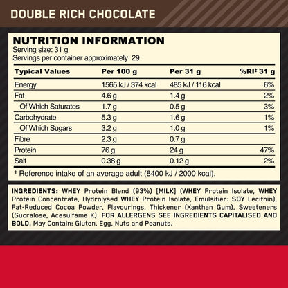 899g whey protein powder with 29 servings for daily nutrition