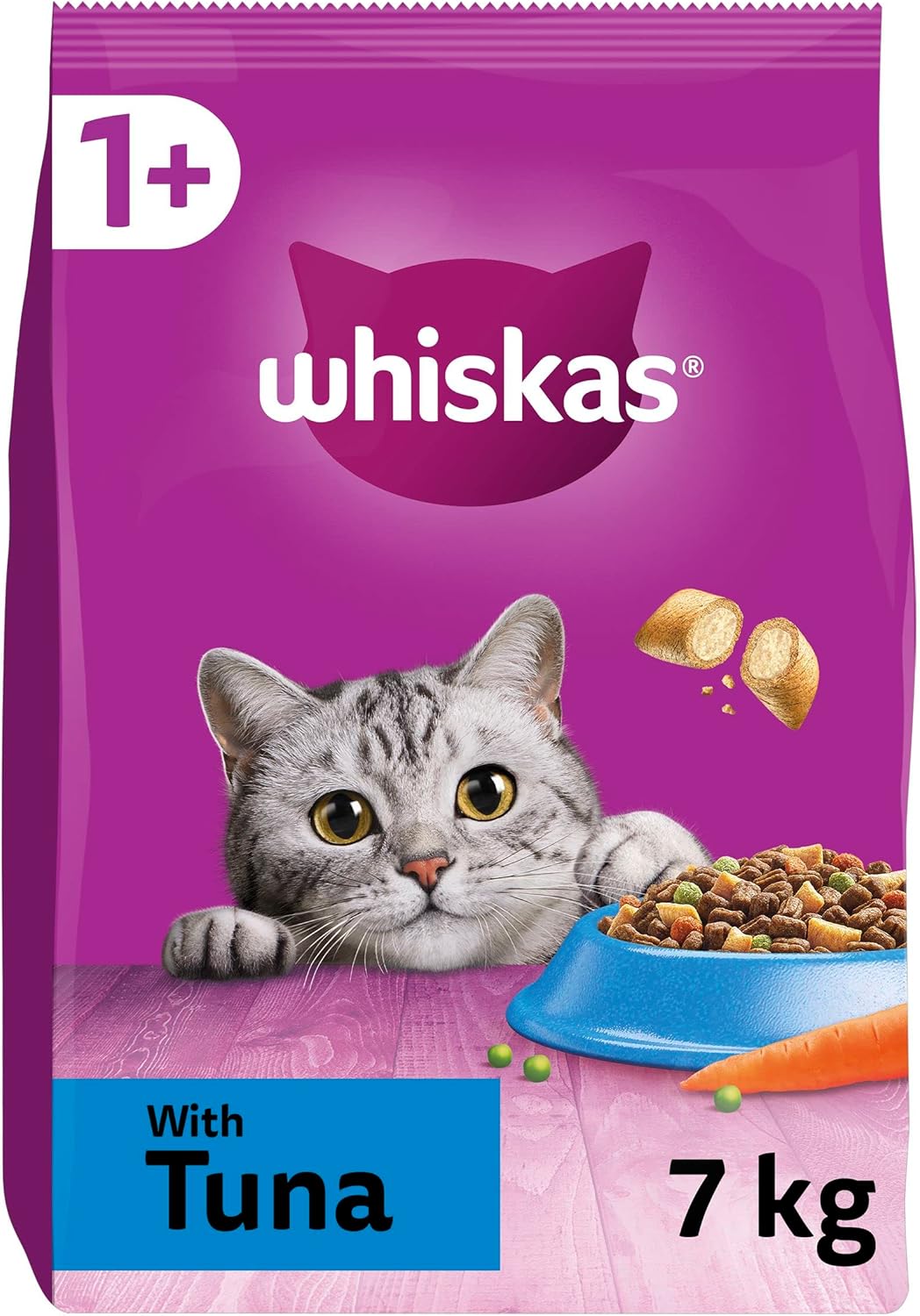 whiskas adult dry cat food with tuna