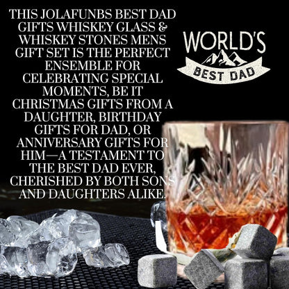 Gift set for whiskey-loving dads with premium glass and stones