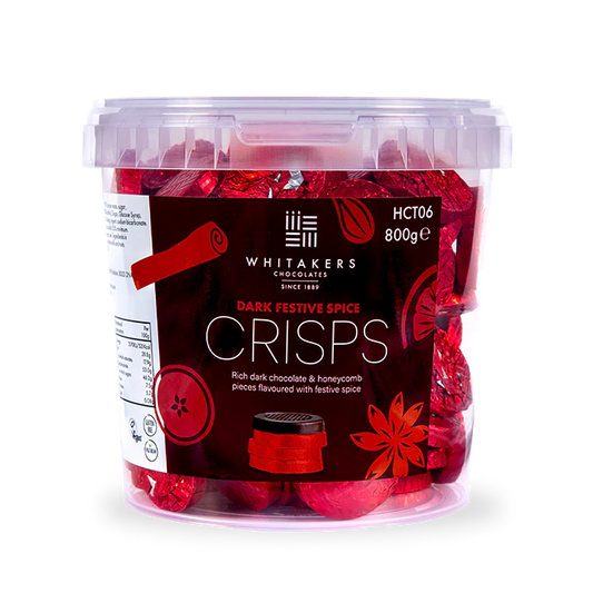 Whitakers Dark Chocolate Festive Spice Honeycomb Crisps Tub 800g