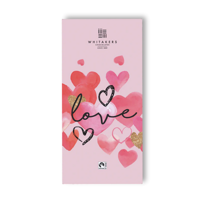 Whitakers Love Heart Milk Chocolate Bar 90g gift