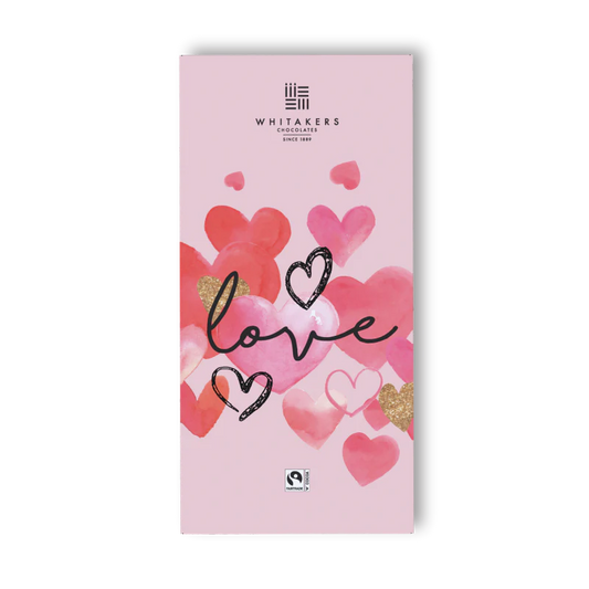 Whitakers Love Heart Milk Chocolate Bar 90g gift