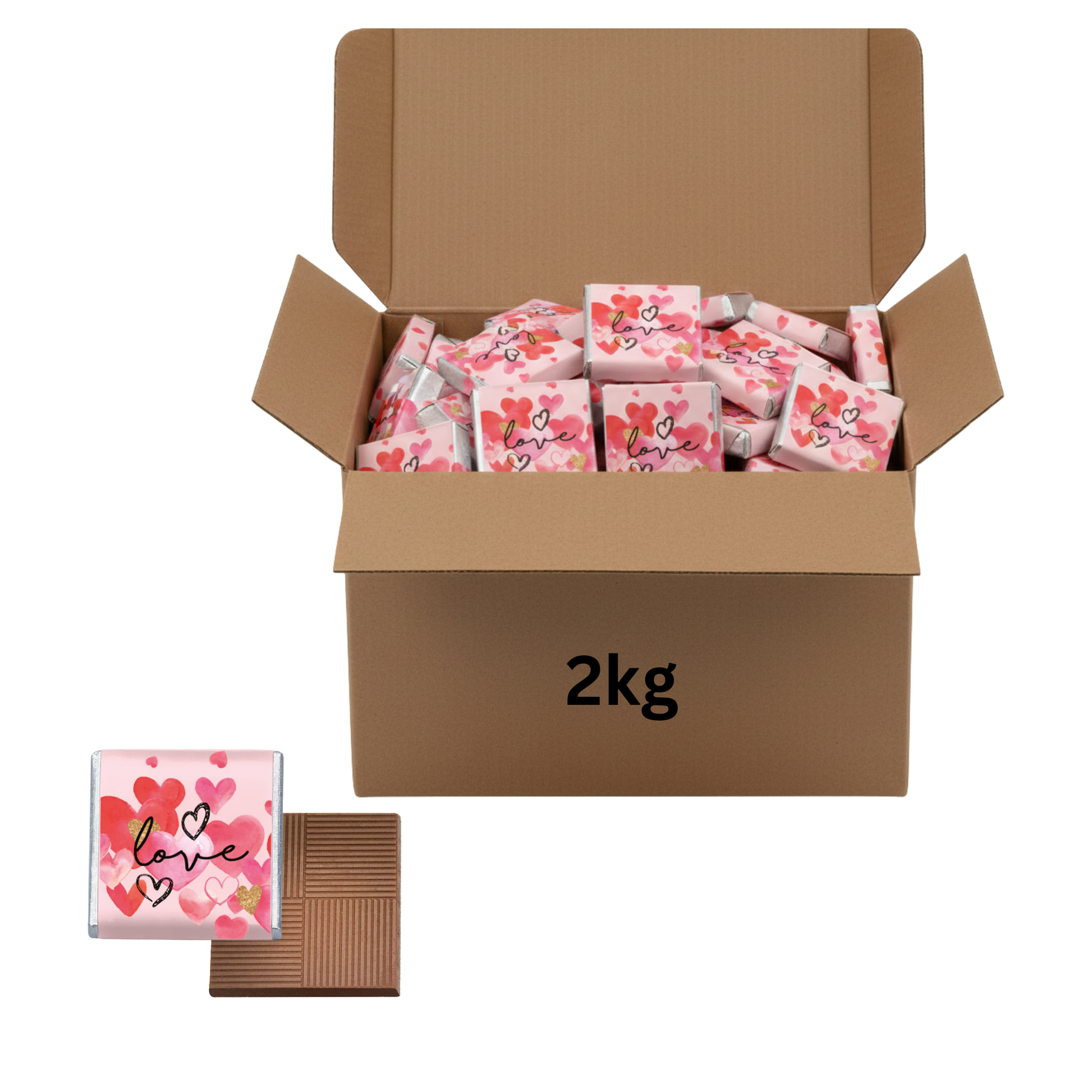 Whitakers Milk Chocolate Love Heart Neapolitans Bulk Box