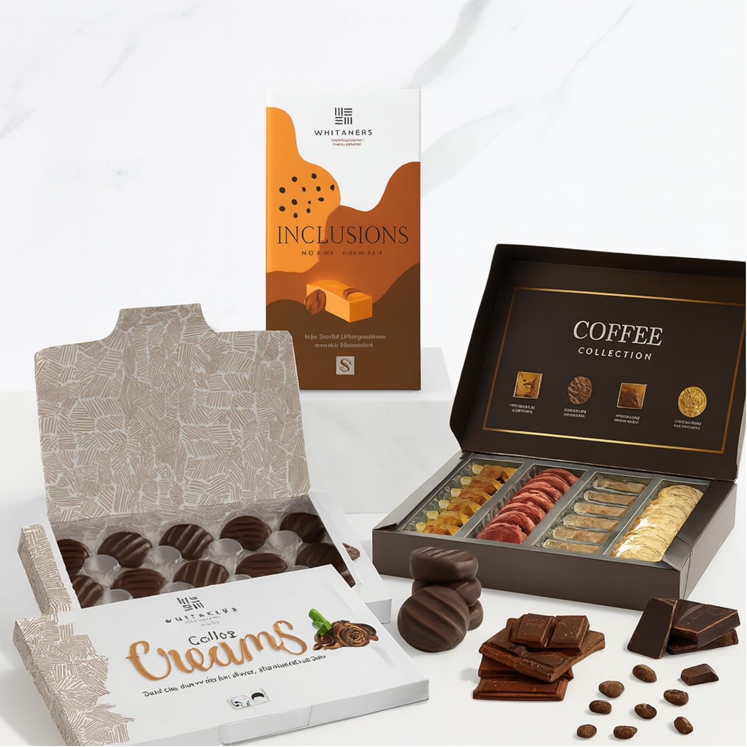 Whitakers luxury chocolate gift hamper with truffles and creams