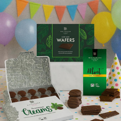 Premium mint chocolate gift set in reusable tote bag