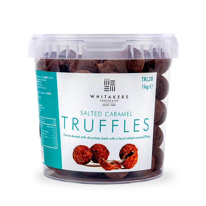 Whitakers Milk Chocolate Salted Caramel Truffles 1kg bulk tub