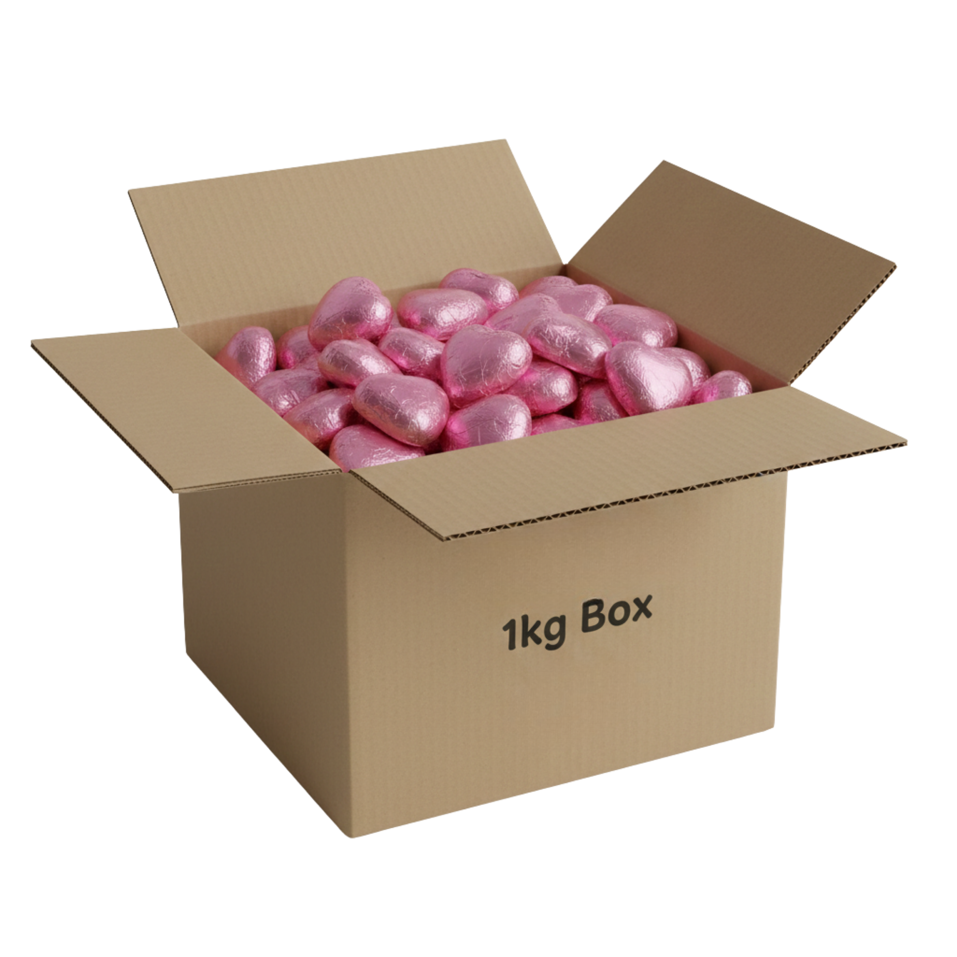 Whitakers Milk Chocolate Pink Foiled Hearts 1kg Box