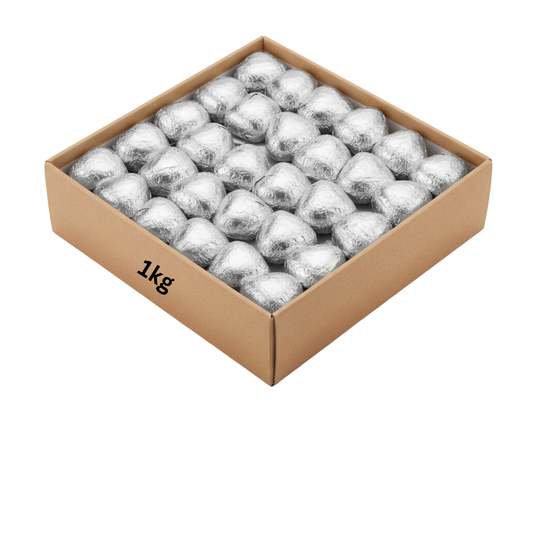 Whitakers Milk Chocolate Silver Foiled Hearts