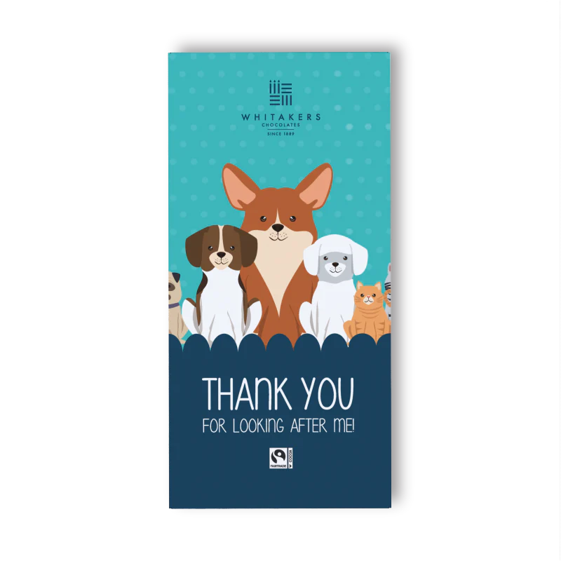 Whitakers Thank You Pets Milk Chocolate Bar 90g gift