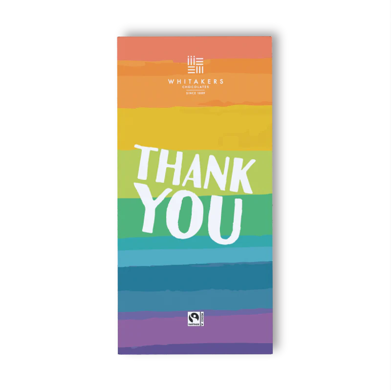 Whitakers Thank You Rainbow Milk Chocolate Bar 90g gift