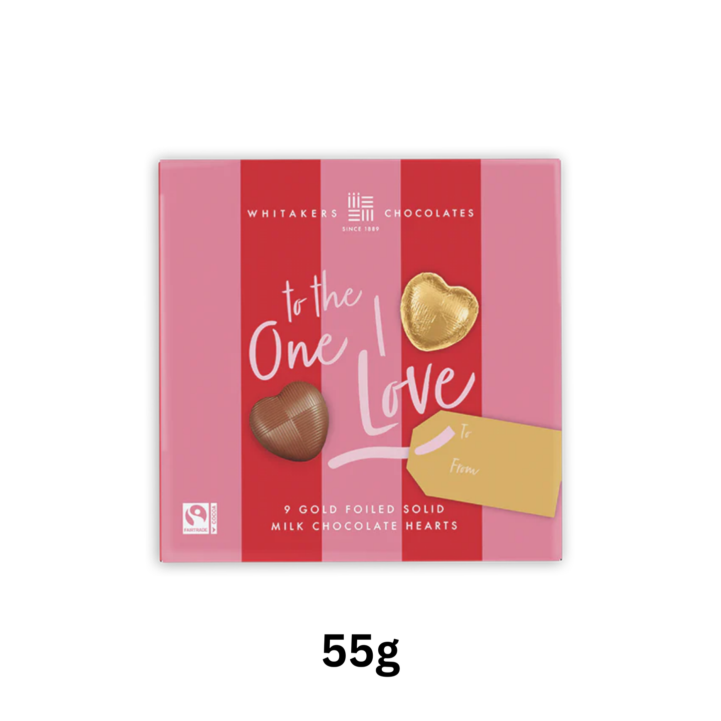 Whitakers Milk Chocolate To The One I Love Gold Hearts Gift Box