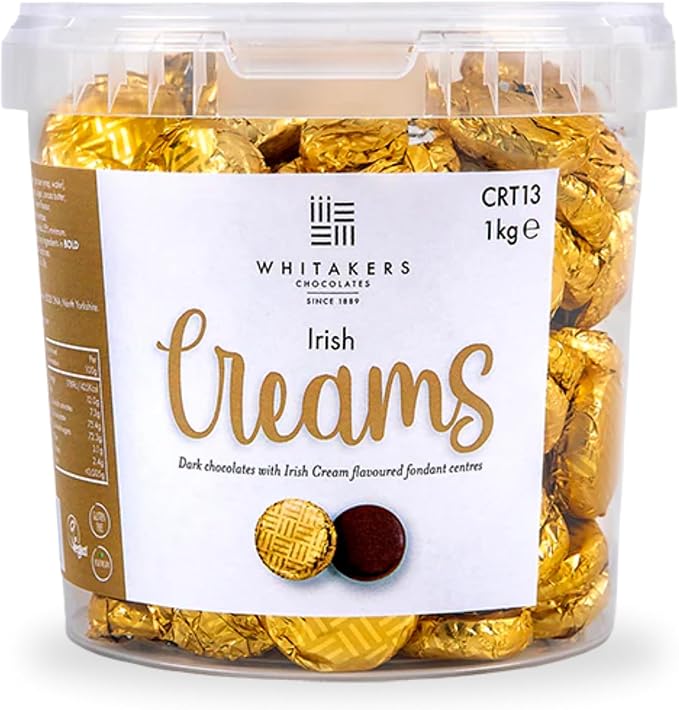 Whitakers vegan dark chocolate fondant creams 1kg Irish Cream