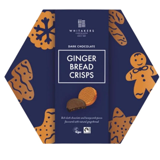 Whitakers vegan dark chocolate gingerbread honeycomb crisps