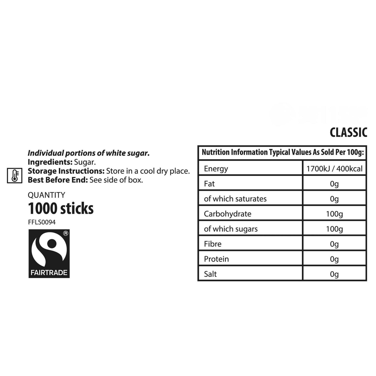 Individual sugar portions